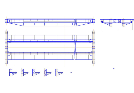 Calculation and design of steel structure of bridge crane 12.5 t.