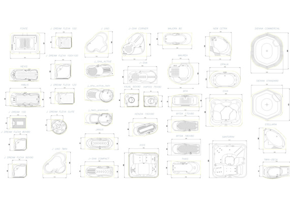 Сантехника в AutoCAD для ванной комнаты dwg формат