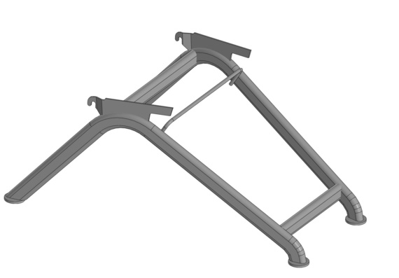 Three-dimensional model of the trolley frame