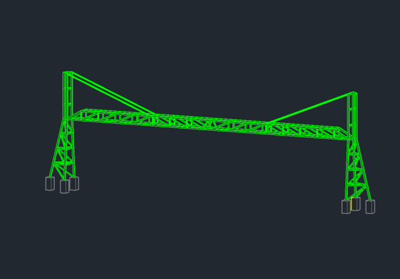 Bridge over the river 3D