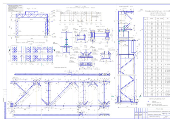 Coursework - Steel structures of a one-story industrial building in the city of St. Petersburg