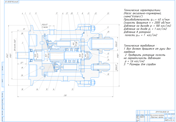 Course Design - Axial Plunger Pump (Vickers Diagram)