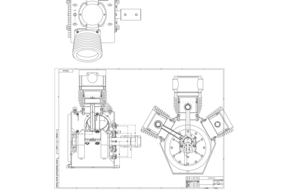 Разработка W-образного поршневого компрессора производительностью 7 м3/мин и давлением нагнетания 9 кгс/см2