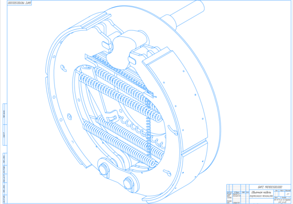 Барабанный тормозной механизм с пневмоприводом с компенсатором износа для автомобиля КамАЗ 55102