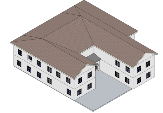 Two-storey building in revit