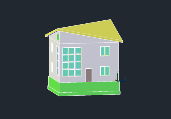 The project of a two-storey house 3D - in the autocade