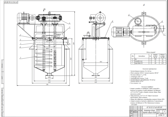 Nitrator-dozer for the process of pre-nitration of the calculated cellulose attachment with the working acid mixture
