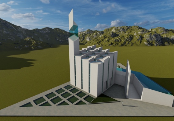 3д модель мусульманской мечети в archicad