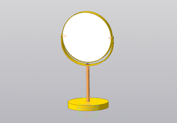 Assembling a 3D model of a desktop mirror