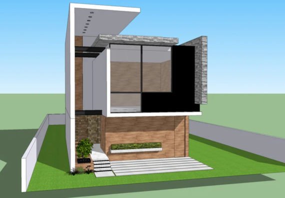 Modern house in sketchup