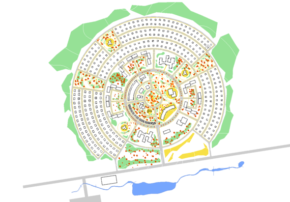 General plan of the village for 4000 people