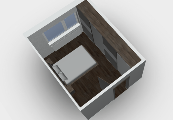 Room with bed in sketchup