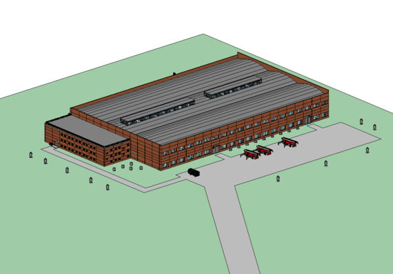 Industrial building project in revit