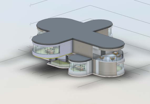 Two-storey business center from Aseke