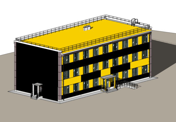 Administrative building with frame construction