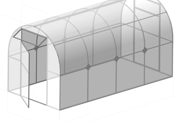3d model of reinforced polycarbonate greenhouse