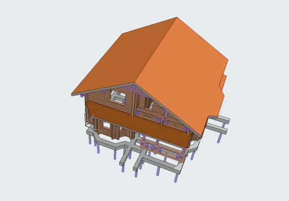 Two-storey wooden house