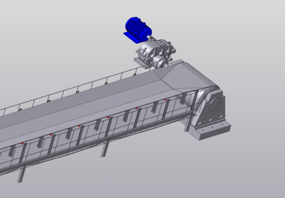 3D model of the belt conveyor Installation and technical operation