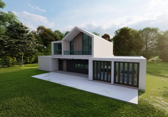 Detached house in the forest in archicad