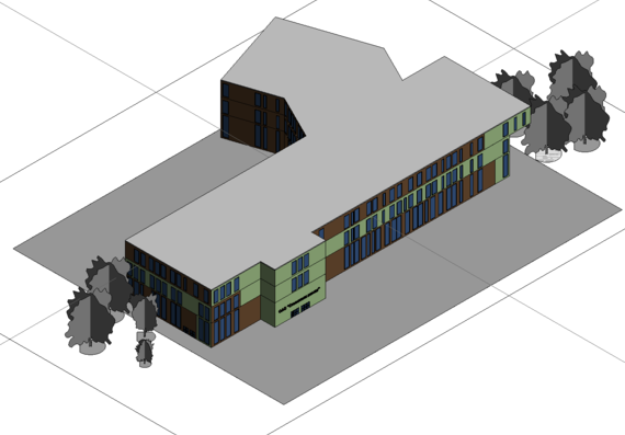 Factory - architectural design of an industrial building in revit