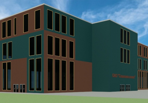 Factory - architectural design of an industrial building in revit