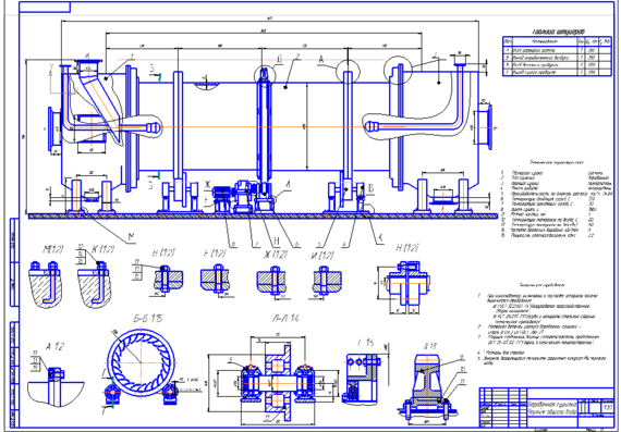 Drawing of a drum dryer