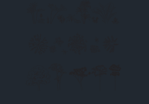 Plants and trees in autocad