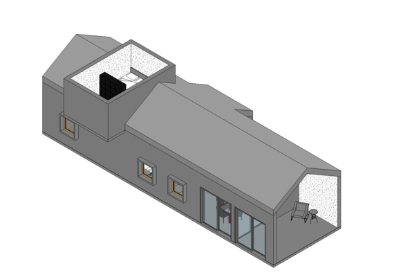 One-storey house in revit