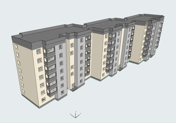 Multi-storey residential building in archicad