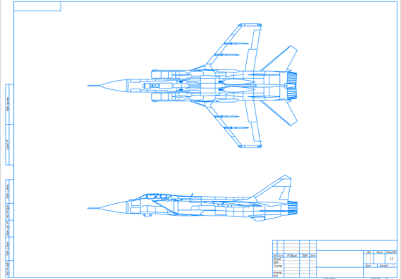 MiG-31 in two projections