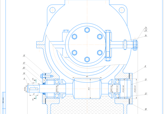 Calculation and construction of a worm single-stage gearbox with the lower location of the worm