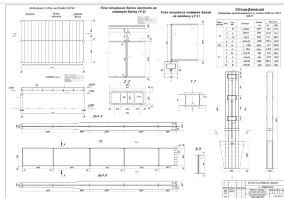 Calculation and construction of a normal type beam cage