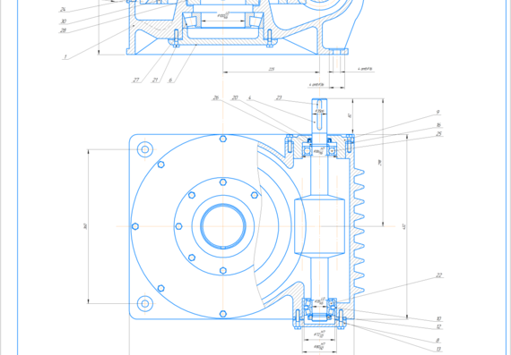 Calculation of the worm gearbox
