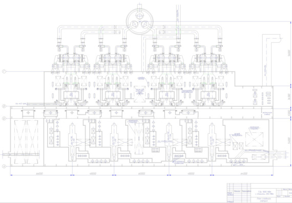 Reconstruction of 1000 MW CHPP with 250 MW units - Plan of the main building