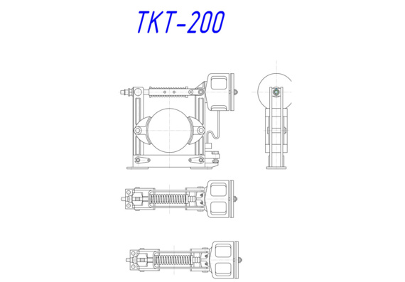 TKT-200 Short-stroke spring pad brake with electromagnet type TCH