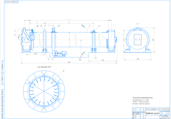 Calculation and graphic work - Calculation of the drum dryer