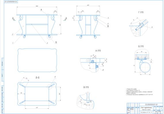 Development of the design of the coffee table