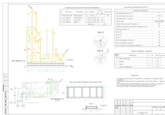 Water treatment plant VPU-3, 0. Installation drawing