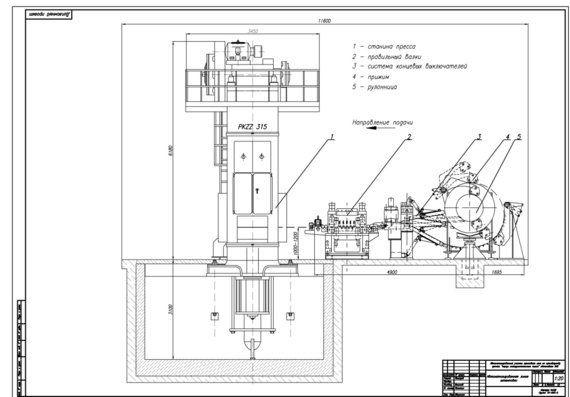 Автоматизированный участок прессового цеха по производству детали корпус инструментального ящика автомобиля ЗИЛ