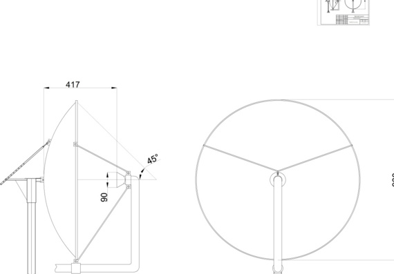 Parabolic antenna calculation