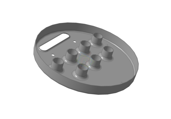Сборная 3D модель - Тарелка колпачковая диаметром 400 мм, для стальных колонных аппаратов