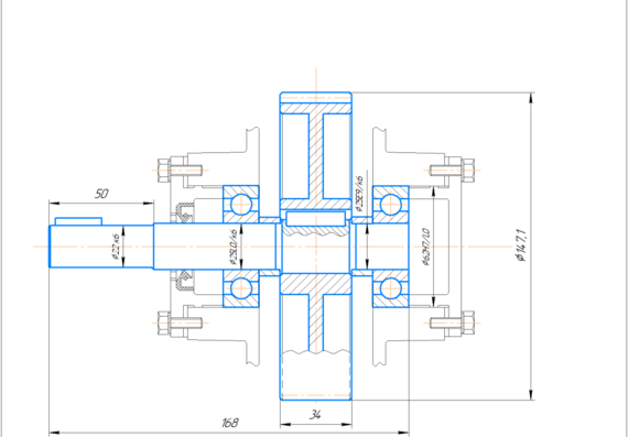 Design of the output shaft unit of the gearbox