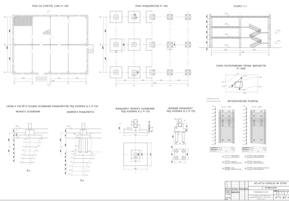 Design and calculation of foundations and foundations of a three-storey industrial building