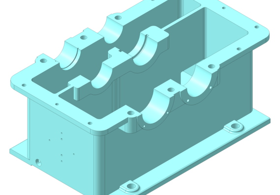 3D model of cylindrical two-stage gearbox