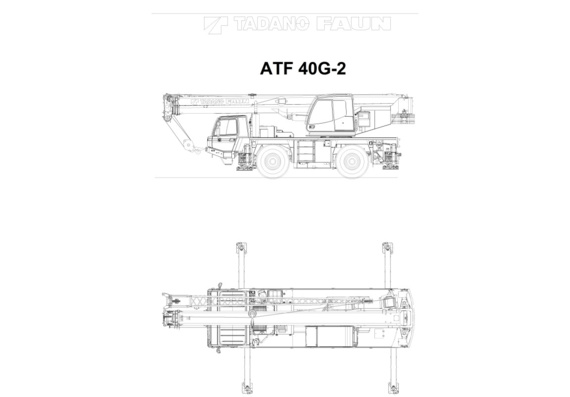 Вседорожный автомобильный кран Tadano Faun ATF 40G-2 (Техническое описание + Чертеж)