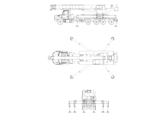 Truck crane Terex Demag Crossover 6000 (Datasheet + Drawing + Photo)