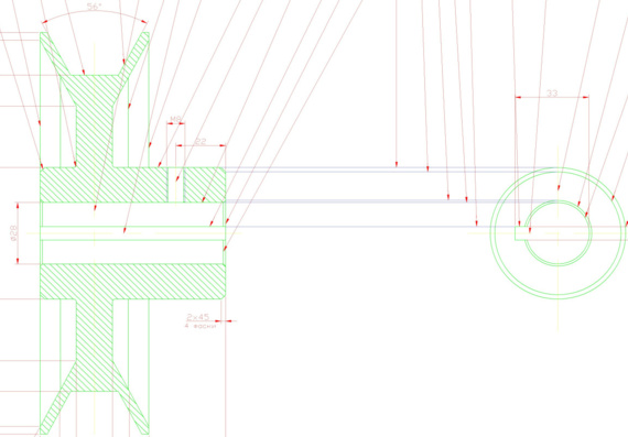 Drawing pulley details in Autocad
