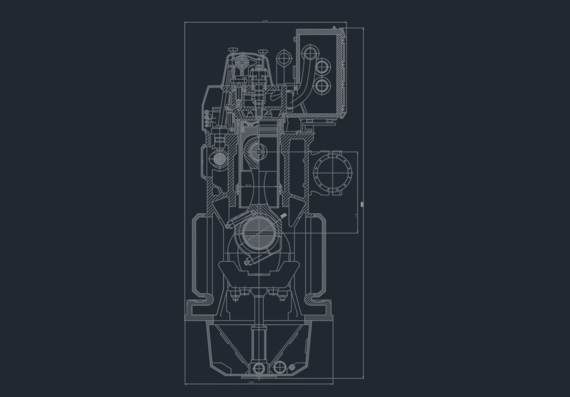 Transverse section of diesel engine 6CHN32/35