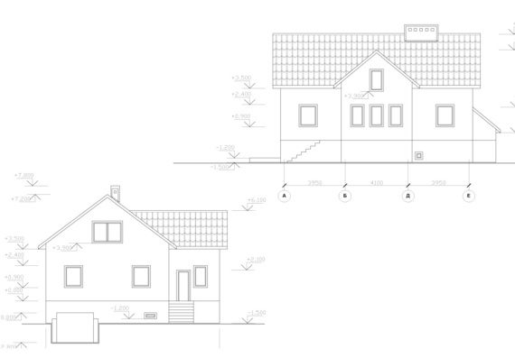 Architectural project. Object No1254-15 Individual single-family residential house