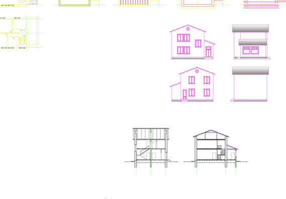 Drawings of a two-storey single-family residential building